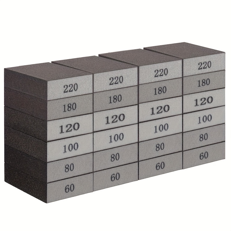 

Value Pack 24pcs Sanding Block, 60 80 100 120 180 220 Grits Sanding Block Sandpaper, For Wood Assorted Blocks Assortment Drywall Metal Repair Set