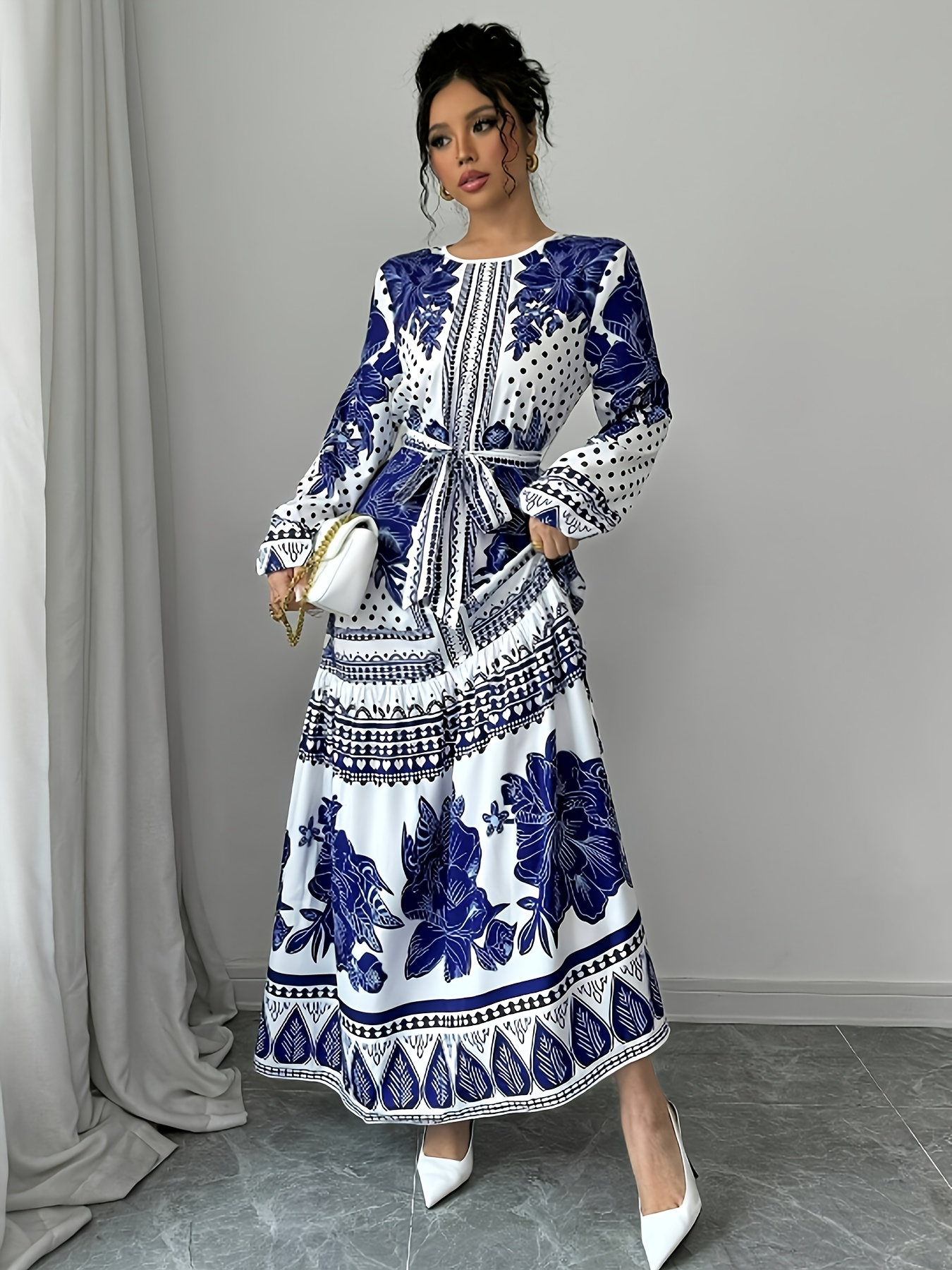 ditsy floral a line dress Wholesale MOQ6 Ditsy Floral Drawstring A-Line Dress main image 1