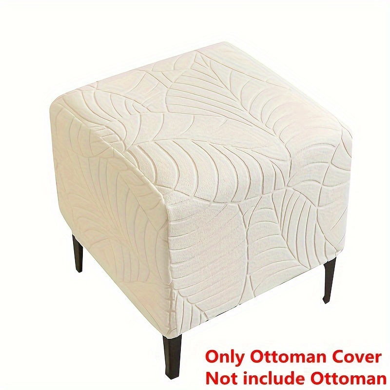 1pc Luxurious Jacquard Ottoman Cover - Non-slip, Elastic Footstool Slipcover, Furniture Protector For Bedroom, Office, Living Room, And Home Decor - Easy To Clean And (only Ottoman Cover, Not Ottoman)