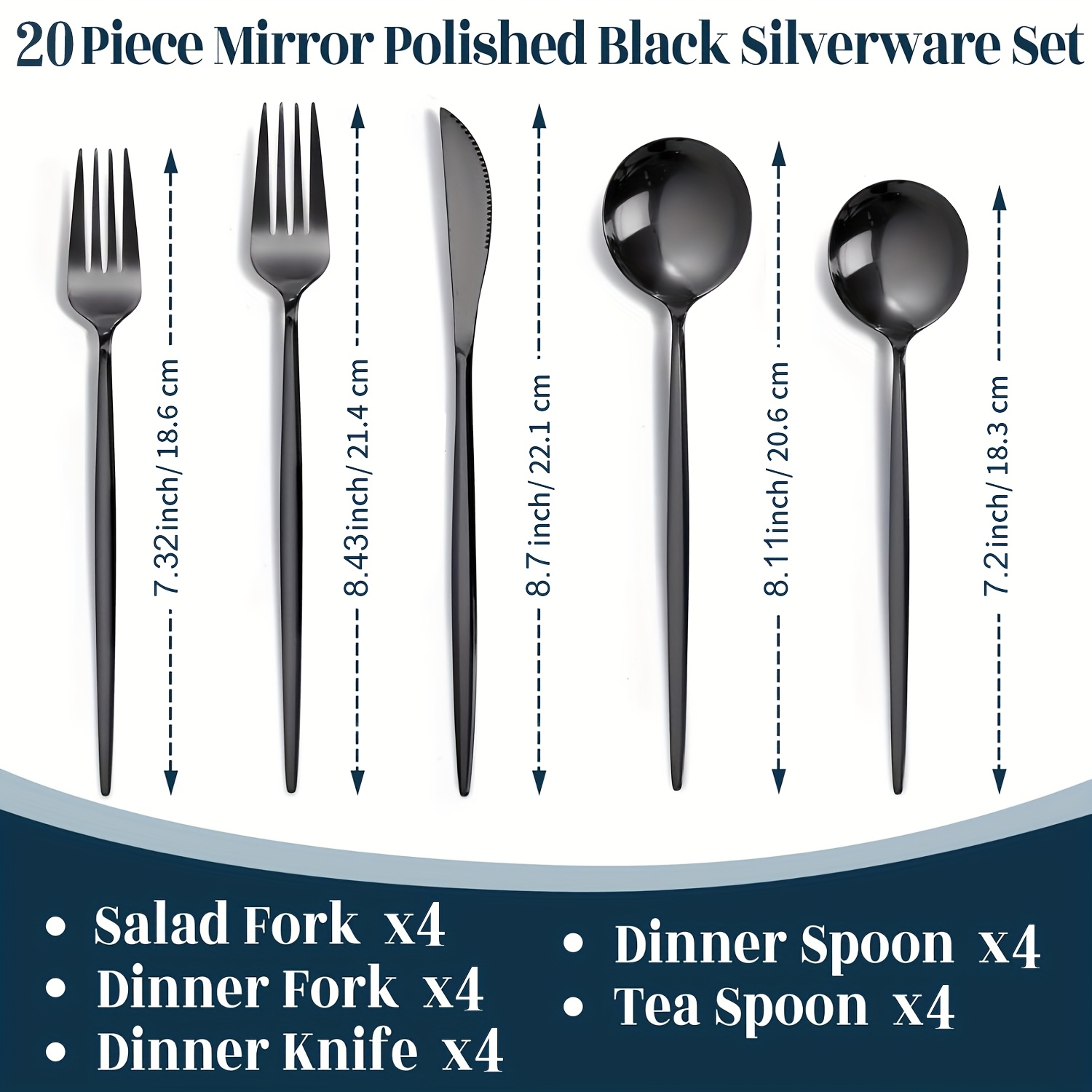 TEMU /60pcs Portuguese Style Silverware Set, Stainless Steel Flatware Set Service For 6/12, Utensils For Home, Restaurant, Hotel, Steak Knives, Forks And Spoon, Dishwasher Safe (silvery/golden/black)
