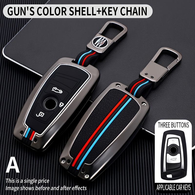 Image of New Smart Key Case For Cars, Suitable For 3-button And 4-button Keys, With Key Chain, For Car Key Case For 1 2 3 4 5 6 Car Key Case, For X1 2 3 4 Car Key Case