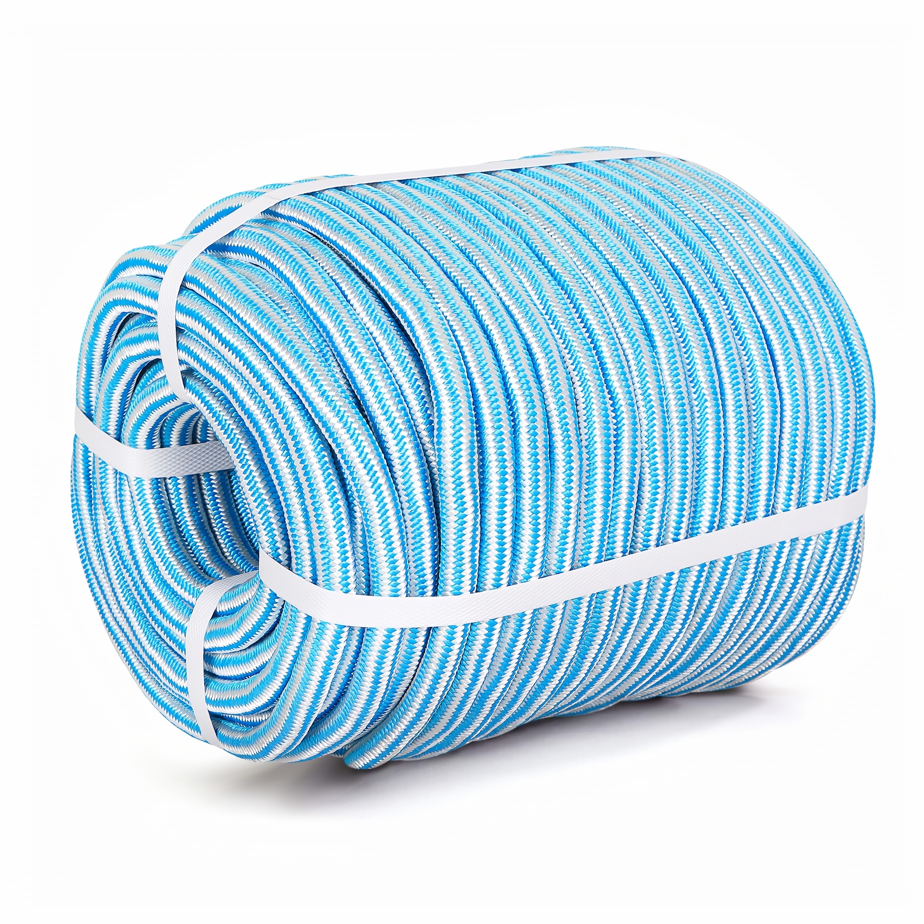 

Wflnhb Bull Rope, Blue And Black 200 Ft. 24 Strand Polyester Braided Rope For Flagpole Lanyard Clothesline Camping Sailboat