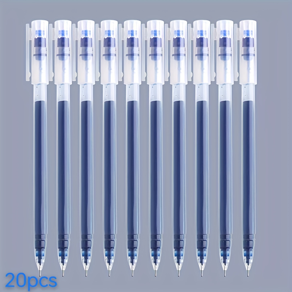 Temu 20 Canetas Gel De Capacidade Com Ponta De Agulha 0,5Mm / , . Canetas Gel PortáTeis Com Escrita - Canetas De Qualidade Profissional Para Uso Em-image