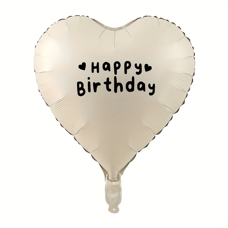 Image of 3sets 18-inch Black "happy Birthday" Sticker Heart-shaped Foil Balloons, Including 3pcs Balloons And 3pcs Stickers, Suitable For Birthday Party Decoration And Photo Props, For Halloween, Christmas