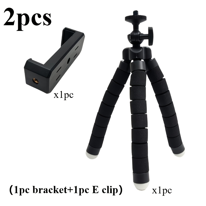TEMU 2pcs (1 support et 1 pince E) La clip universelle élastique supérieure pour téléphone verrouillée horizontalement et verticalement, ce qui