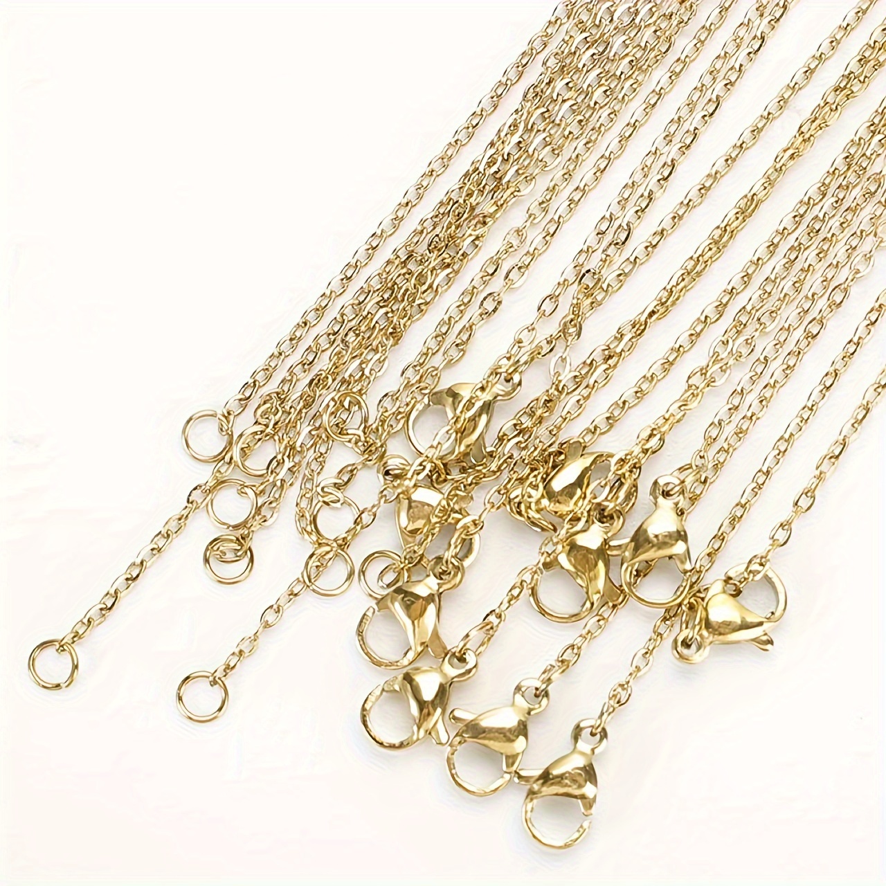 Image of 10pcs Stainless Steel Women's Necklace Clavicle Chain Diy Accessory Set