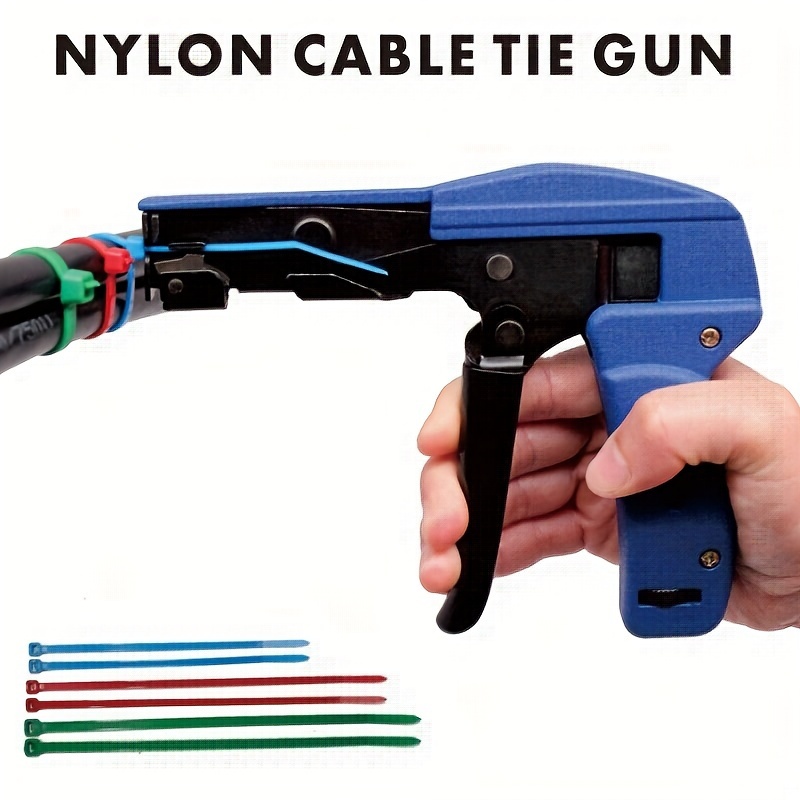 

1pc Cable Tie Gun, Manual Nylon Zip Tie Fastening Tool With Adjustable Tension And Cutting Feature, Hs-600a - Non-electric Hand Operation, Durable Aluminum Alloy Construction With Pvc Grip