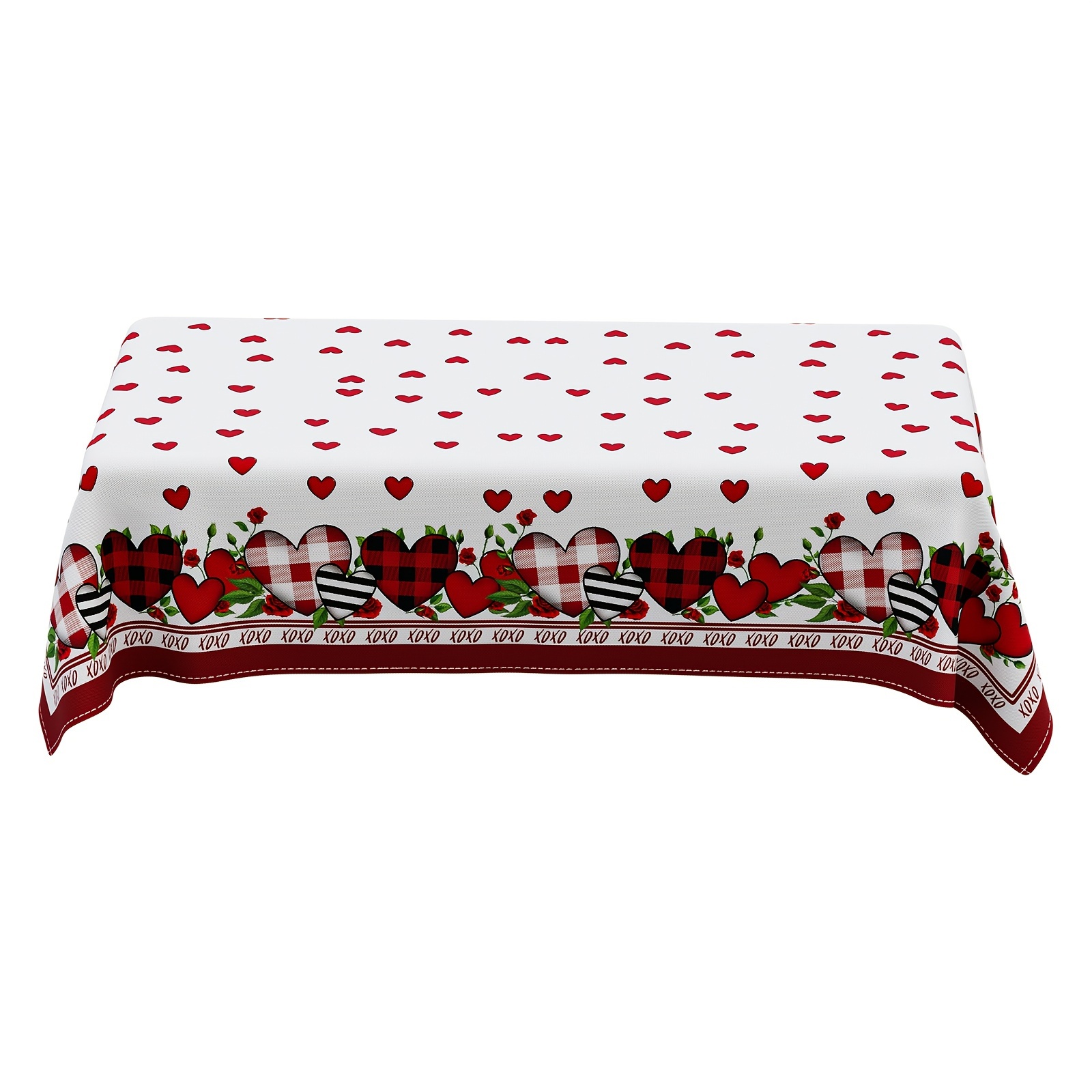 

1pc Romantic Valentines Day Tablecloth Rectangle Washable Table Covers For Indoor Outdoor Dining Table Home Party Decorations 60x84 Inch