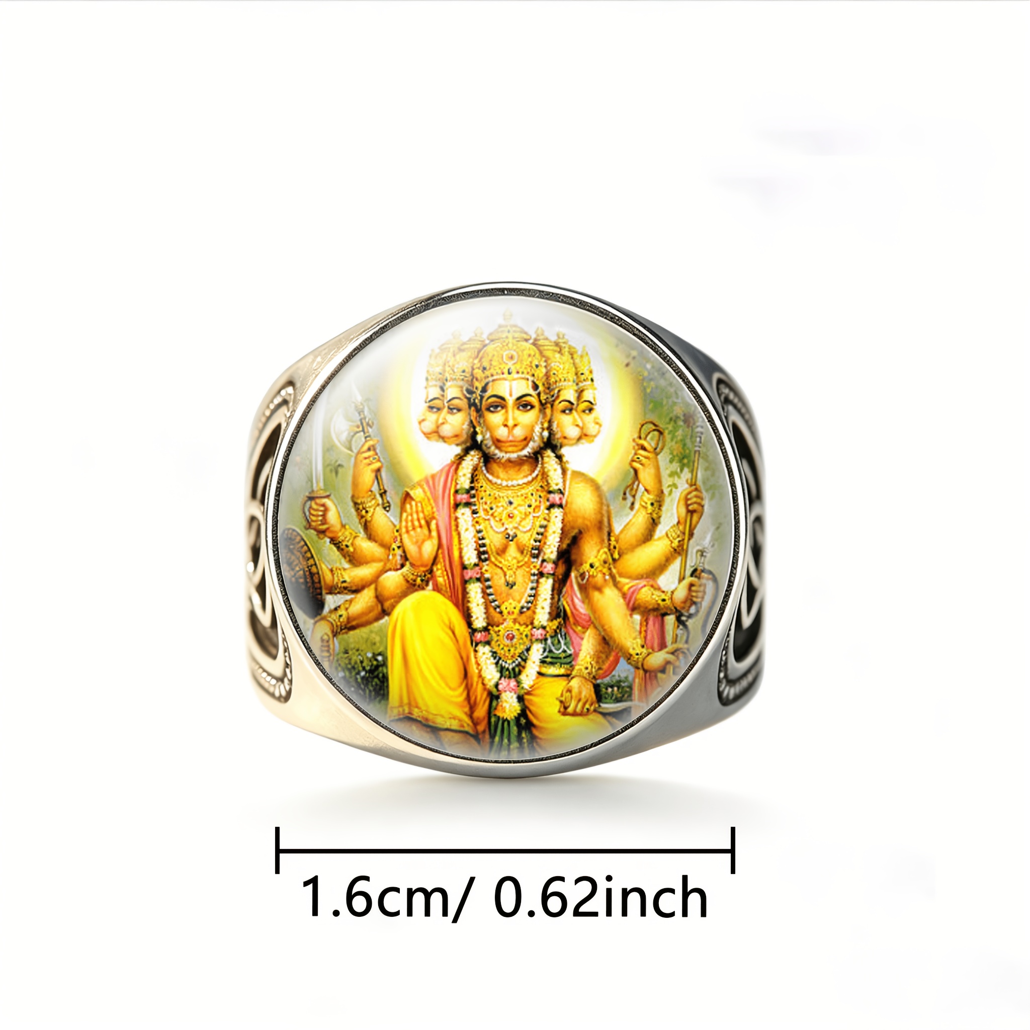 Hindu Hanuman Multi-Arm Monkey God Ring