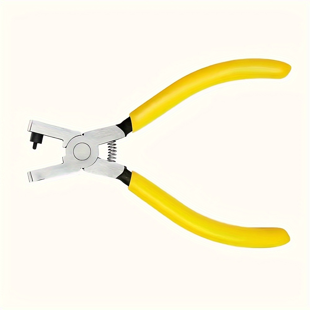 

1pc Leather Hole Punch Tool With Ergonomic Yellow Handle - Ideal For Belts, Watch Straps, Dog Collars & Diy Crafts - Metal Jaw Punching