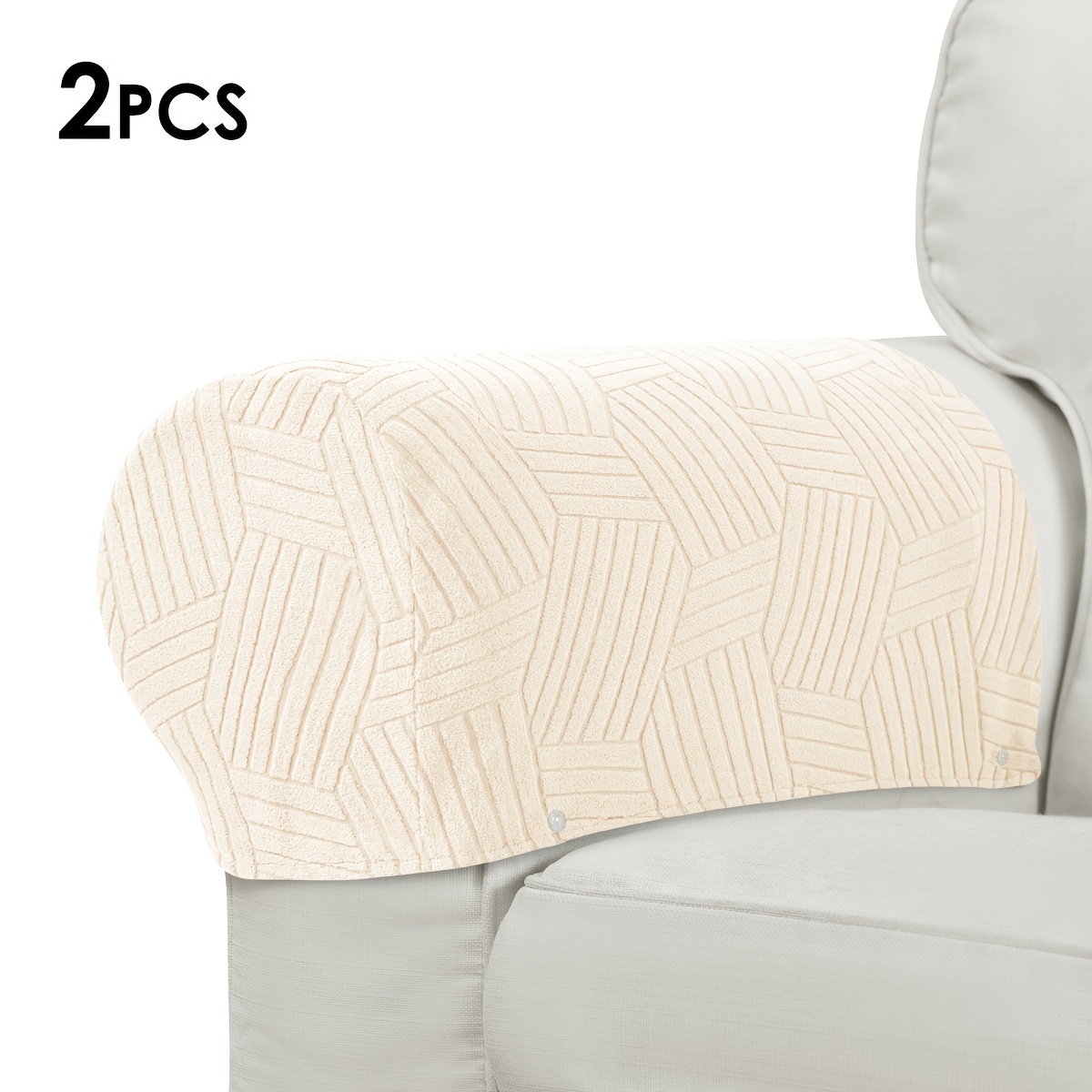 TEMU 2pcs/set 3d Geometric Jacquard Sofa Armrest Covers, 2pcs Set Sofa Armrest Protectors, For Upholstered Sofas Only