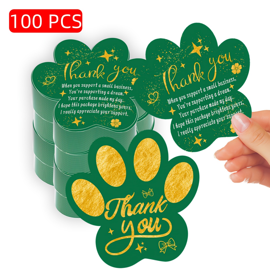 TEMU 50/100pcs Unique Thank You Cards For Small Businesses - , Double-sided Printed With Insert Notes For Online Retailers & Shops, Holiday &