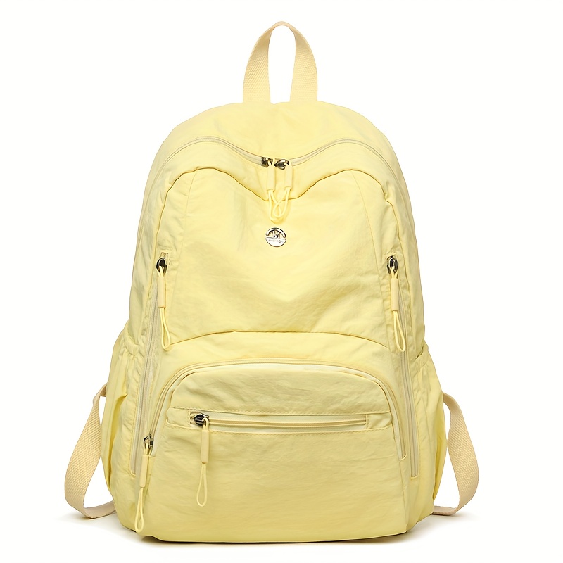 TEMU Solid Color Easy Fashionable Versatile Women's Backpack For , Lightweight Large Capacity, Casual Commuter Multi-pocket Laptop Bag