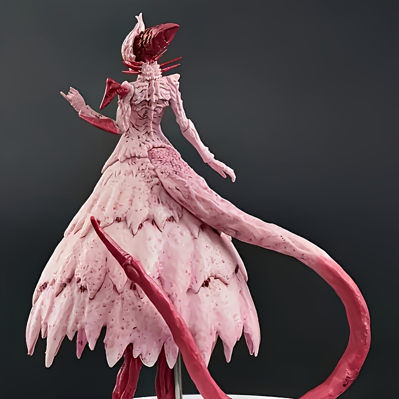 monster figure doll features a pink white gradient rose red - Temu