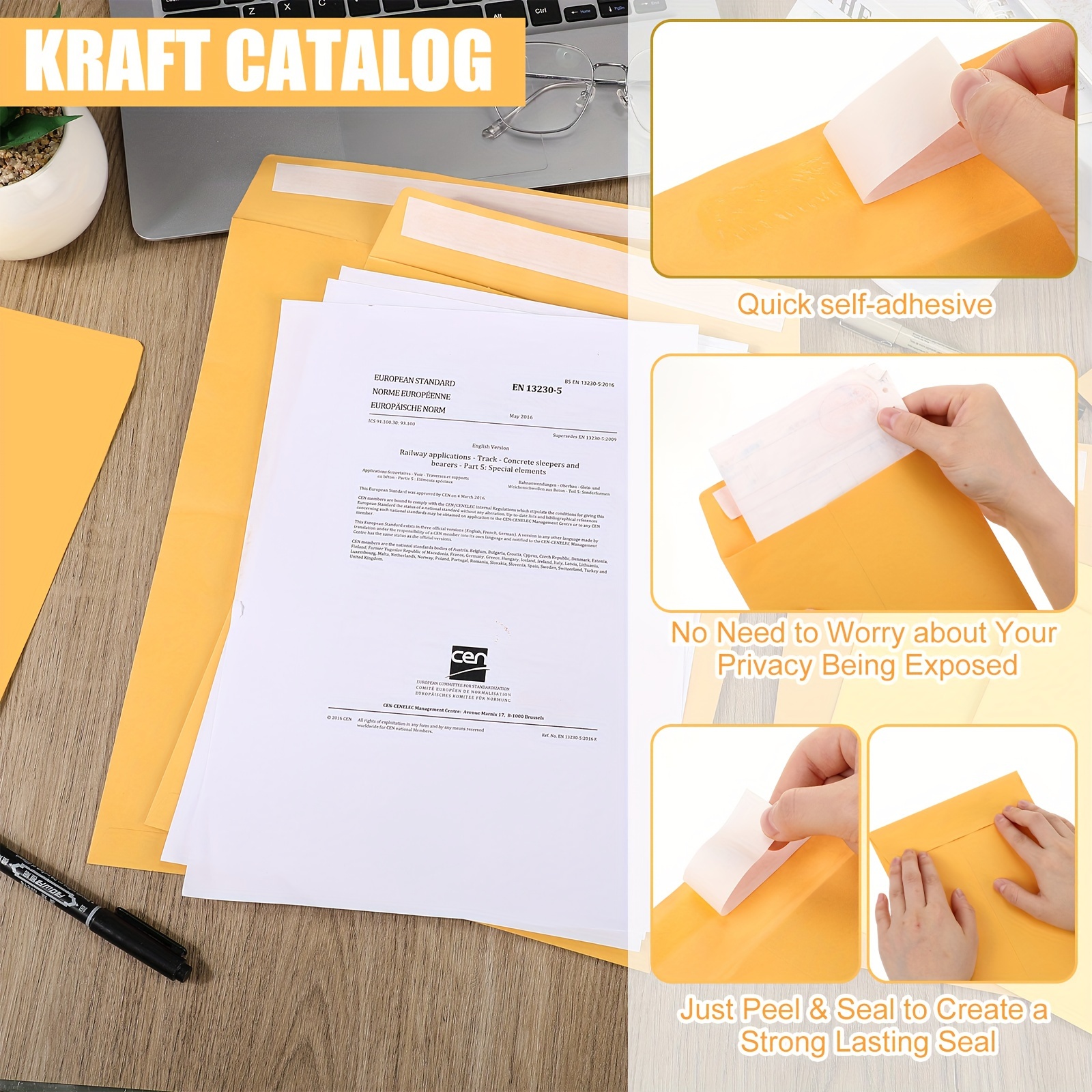 Catalog Mailing Envelopes Self Adhesive Kraft Paper Large - Temu