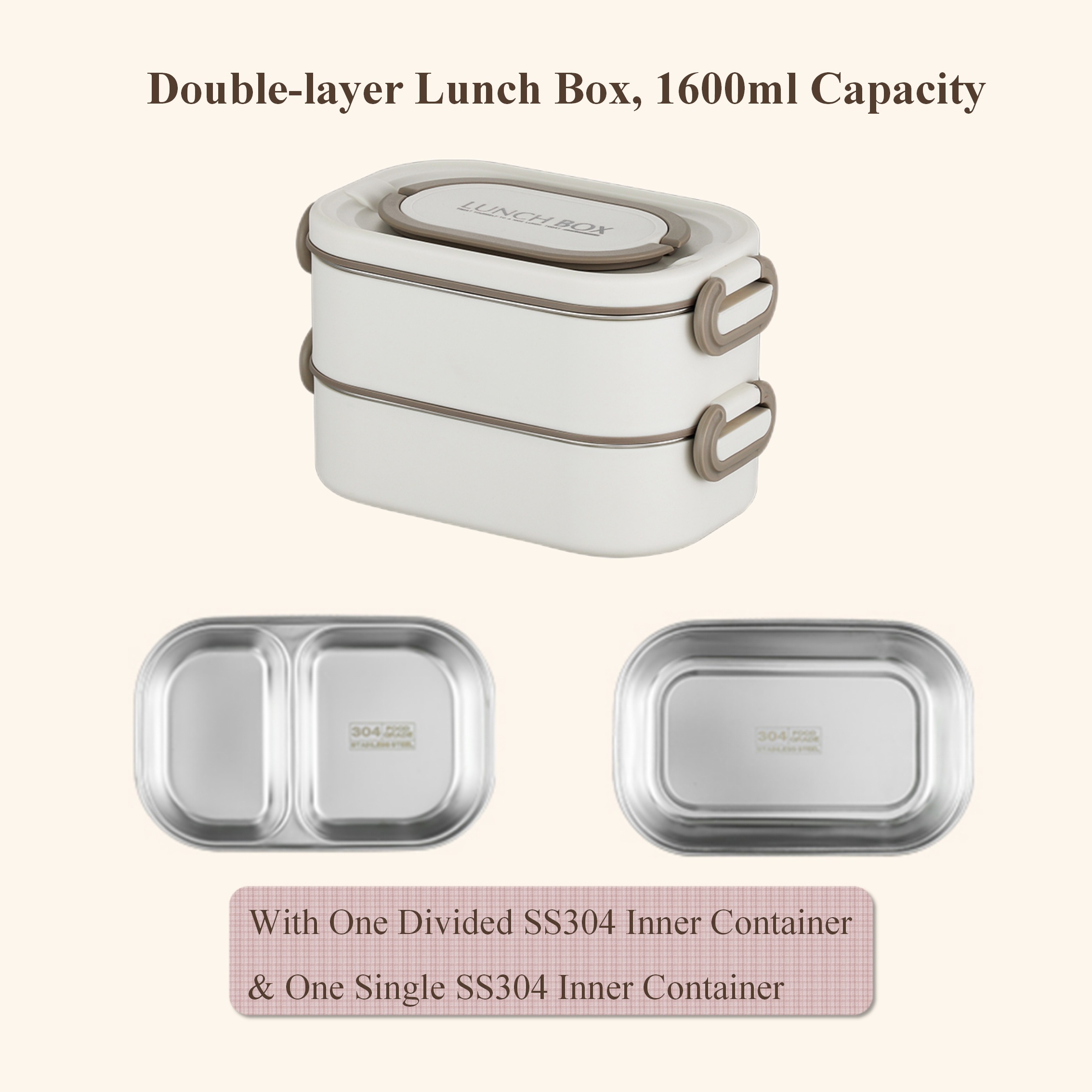 Stay : Luxurious And Functional Stainless Steel Sophisticated Insulated Lunch Bento Box With Portable Handles & Removable Smart Compartments - Perfect For Work, School, Or Picnics