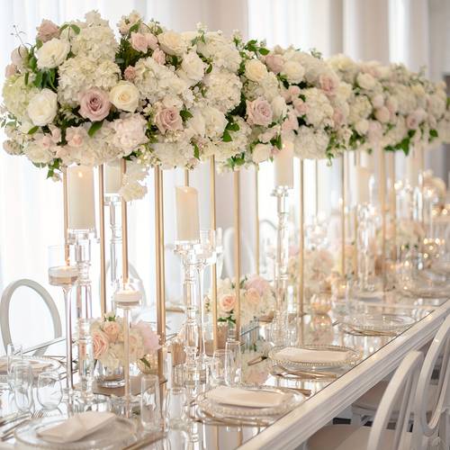 5pcs elegant metal wedding centerpiece vases 7 8 x 7 8 x 16 durable anti rust geometric flower stands with easy assembly for weddings birthdays bridal showers versatile decorative display racks wedding table decor modern minimalist vase durable construction
