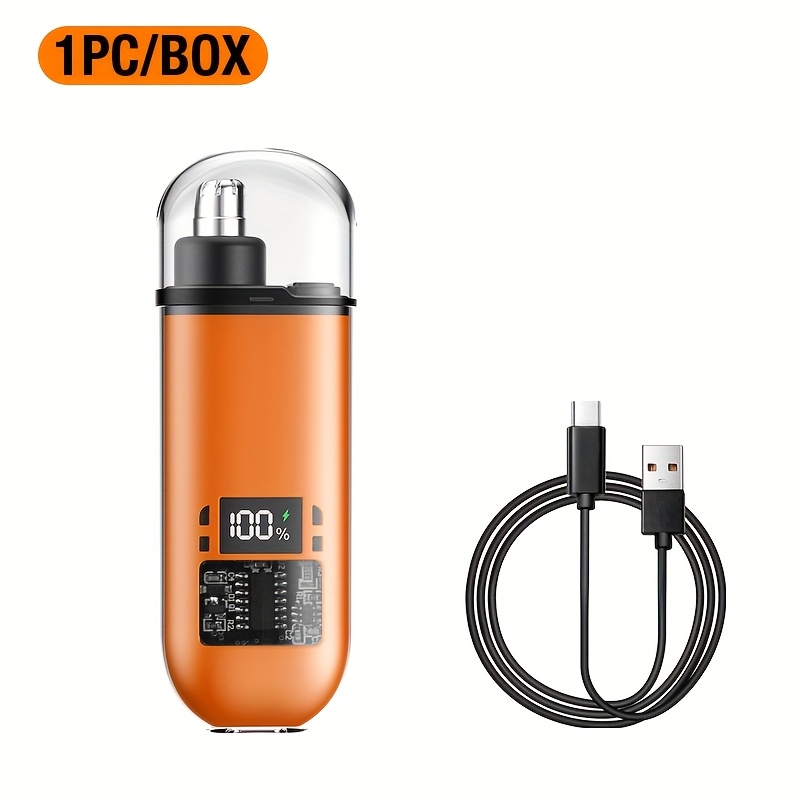 1pc nose hair trimmer mini portable fashion   display usb charging