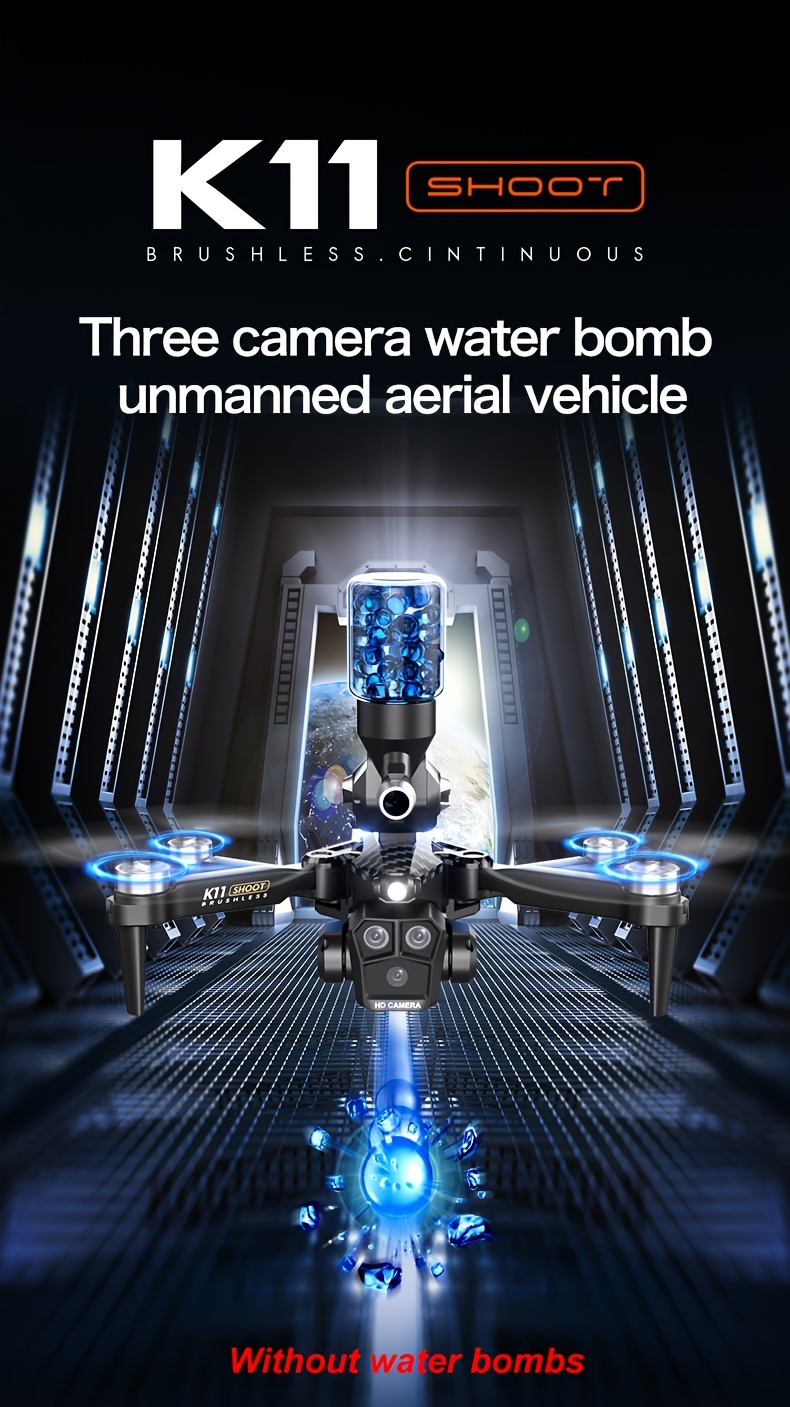 SEREE K11MAX Water Bomb Drone with 8K Camera, Long Range GPS Quadcopter for Beginners, Optical Flow, 5G Transmission, Foldable Design, Brushless Motor, Obstacle Avoidance, Auto Home & Follow Me, Includes 2 Batteries & Carrying Case, Perfect Gift for Men, Recreational Drone | Sleek Drone | Precision Navigation