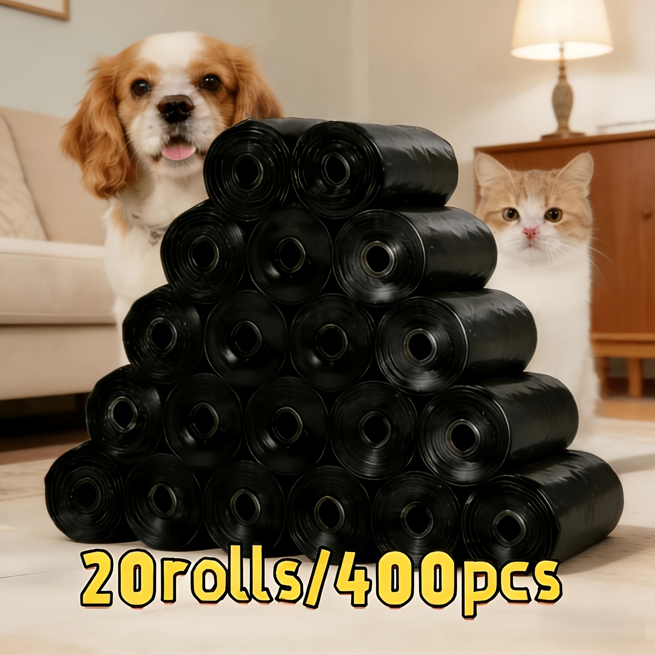 TEMU 20 Rolls/400pcs Pet Cleaning Thickened Waste Bags, Designed To Address The Pain Points Of Pet Waste. Thicker And Reinforced For Durability,