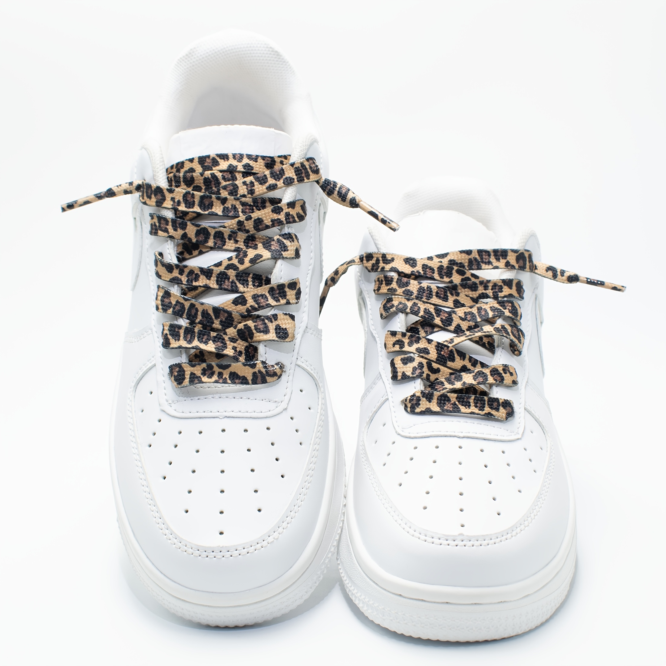 Pair Stylish Leopard Print Flat Shoelaces Lightweight, Durable  Polyester Spandex Blend Sneakers and Casual Shoes, Easy to Tie and F