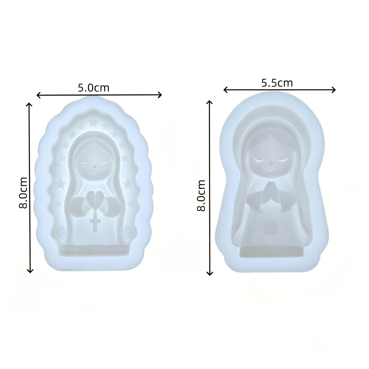 TEMU 2 pezzi Stampi in argilla in preghiera, Stampi in silicone per , Artigianato in resina, Prodotti in cera Resistenti alle alte temperature,