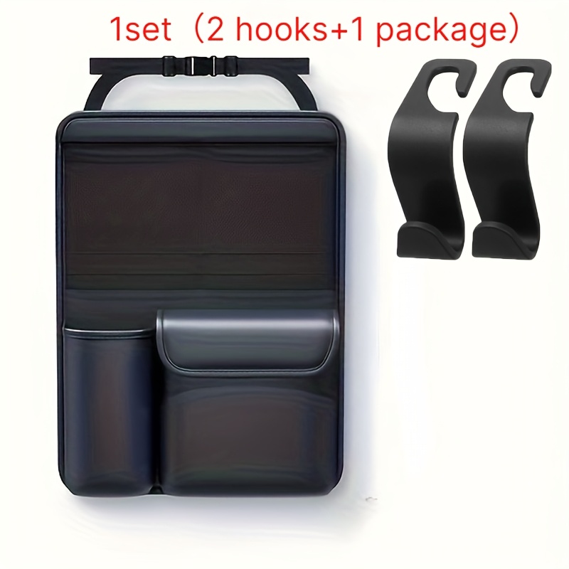 TEMU 1 Set Car Storage Bags And Hooks Suitable For All Car Models, Made Of High-quality Materials, With 4 Storage Compartments And A Stylish , Making