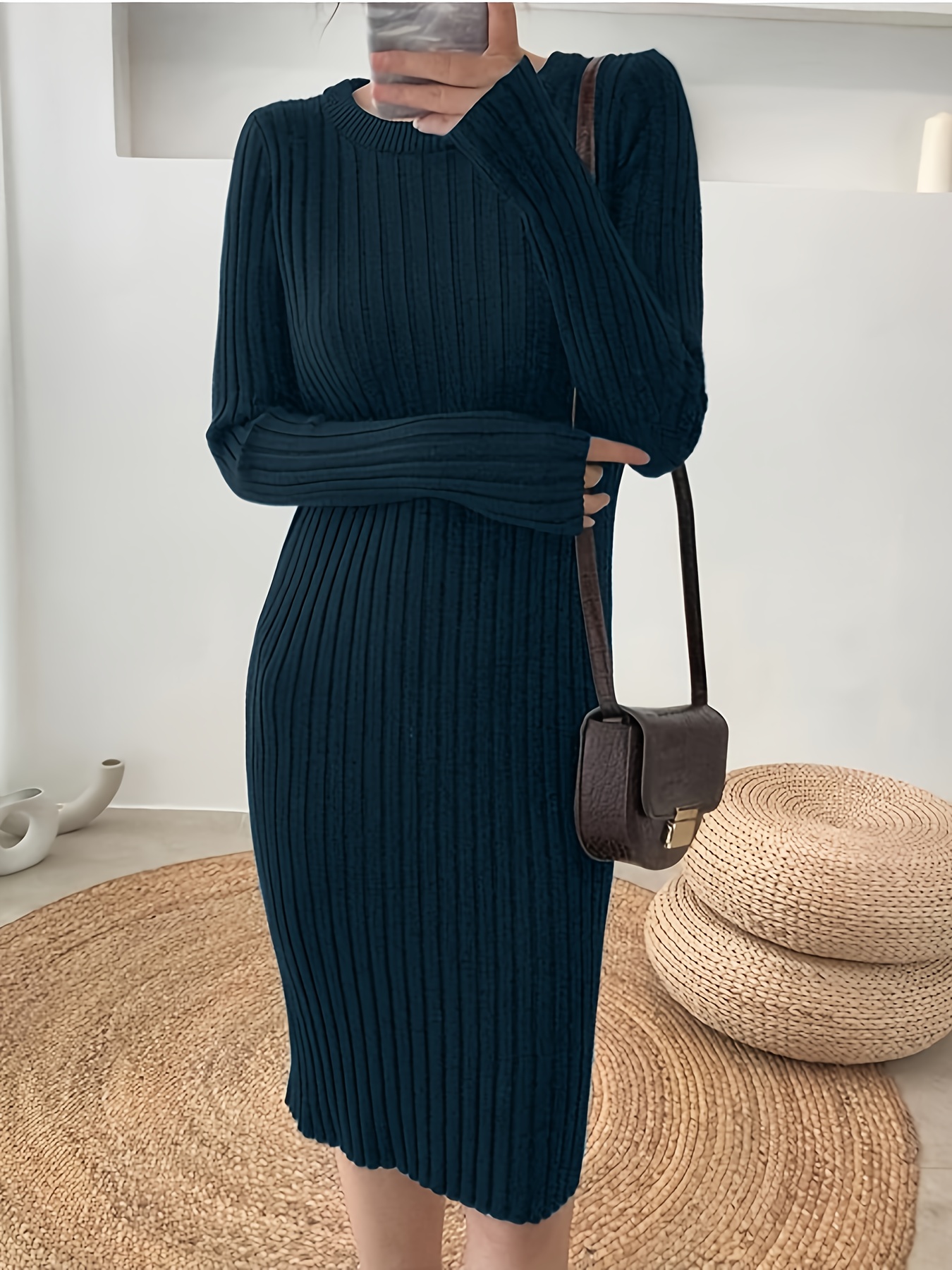 knitted midi tube dress Nikki Striped Knit Midi Tube Dress  Shop American Threads Women's Trendy Online Boutique Black/White / L