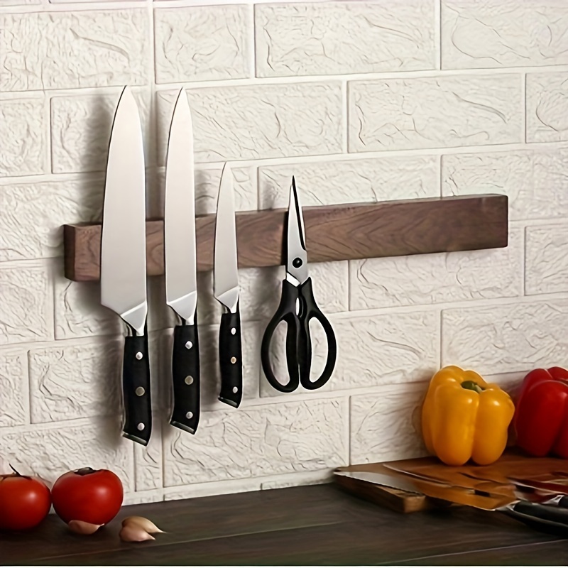 

16-inch Wood Magnetic Knife Holder - Powerful Wall Mounted Kitchen Knife Rack, Sleek Magnetic Strip For Easy Organization