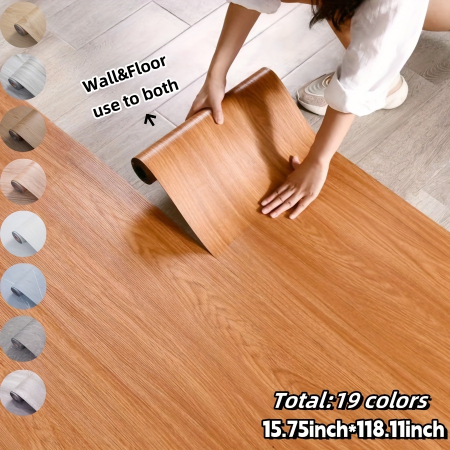 

1roll, Pvc Self-adhesive Wall & Floor Covering, Marble And Wood Grain Vinyl Sheet, With Aluminum Foil Backing, Dual For Home Renovation