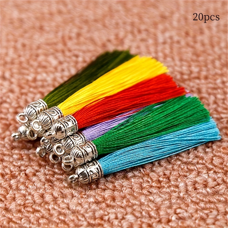 TEMU 20pcs 5.5cm Silvery Metal Small Tassel Fringes, Hair Accessories, Headwear Tassel Pendants, Bookmark Tassels, Home Curtain And Home Textile