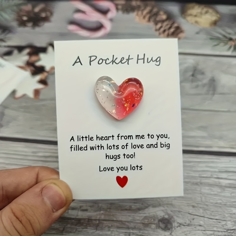 

35pcs/40pcs Cute Pocket Hug, Decorative Resin Pocket Hug With Encouragement Card, Perfect Gift For Family, Friends And On , Mini Item, Cute Aesthetic Item, Pocket Hug, Gift Card, Double Level