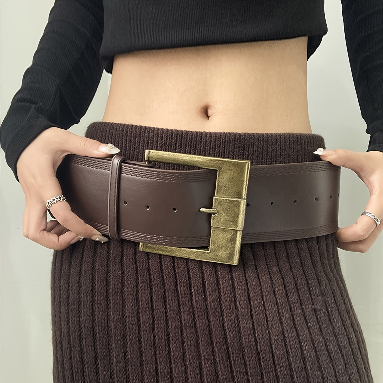 Image of 1pc Of Women's Wide Version Belt, New Fashionable And Versatile Waistband, Niche Additions, Pants Belt, , Meillard Waist Seal, Suitable For Daily Wear