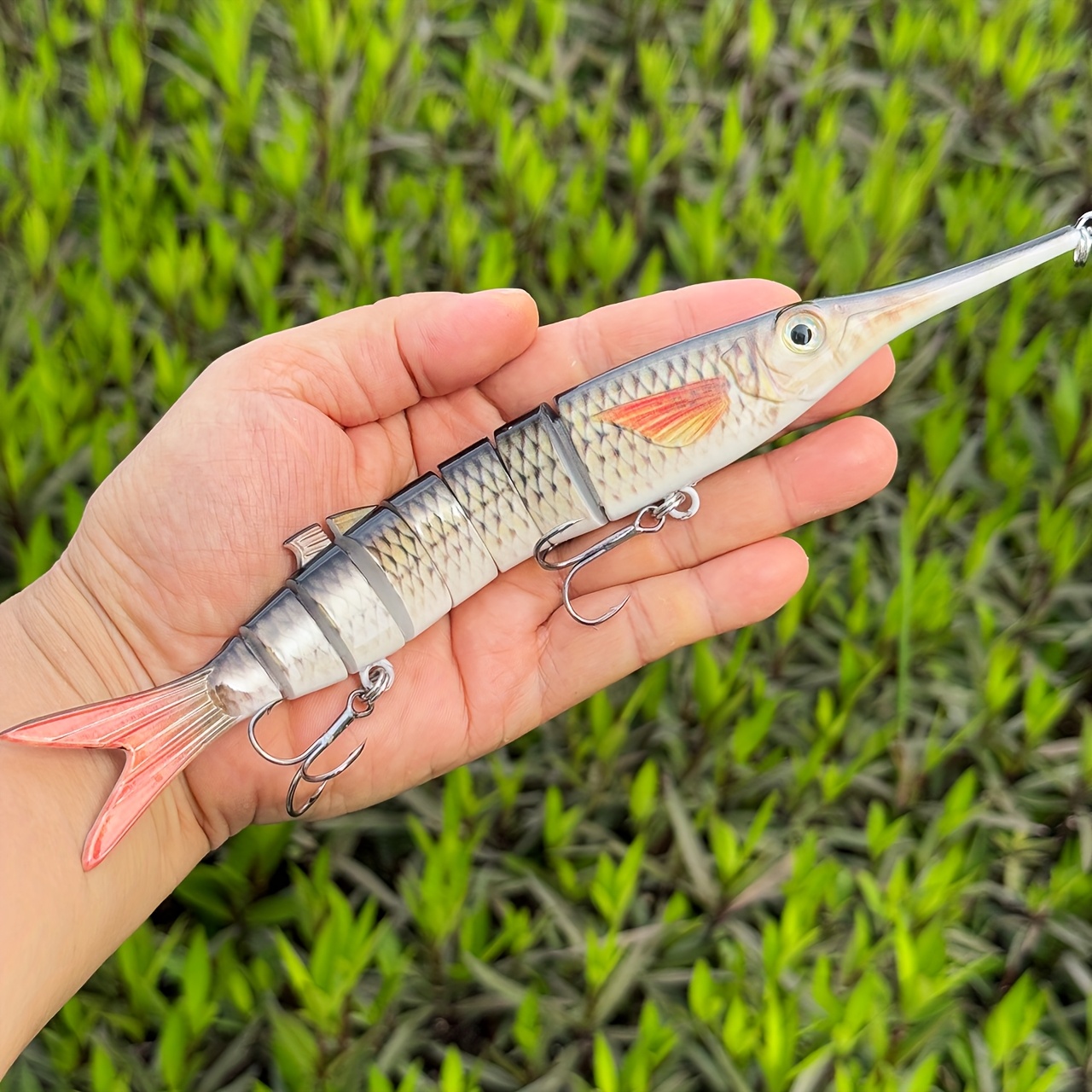 25cm 55g リアルな多関節ガーフィッシュ釣りルアー バス