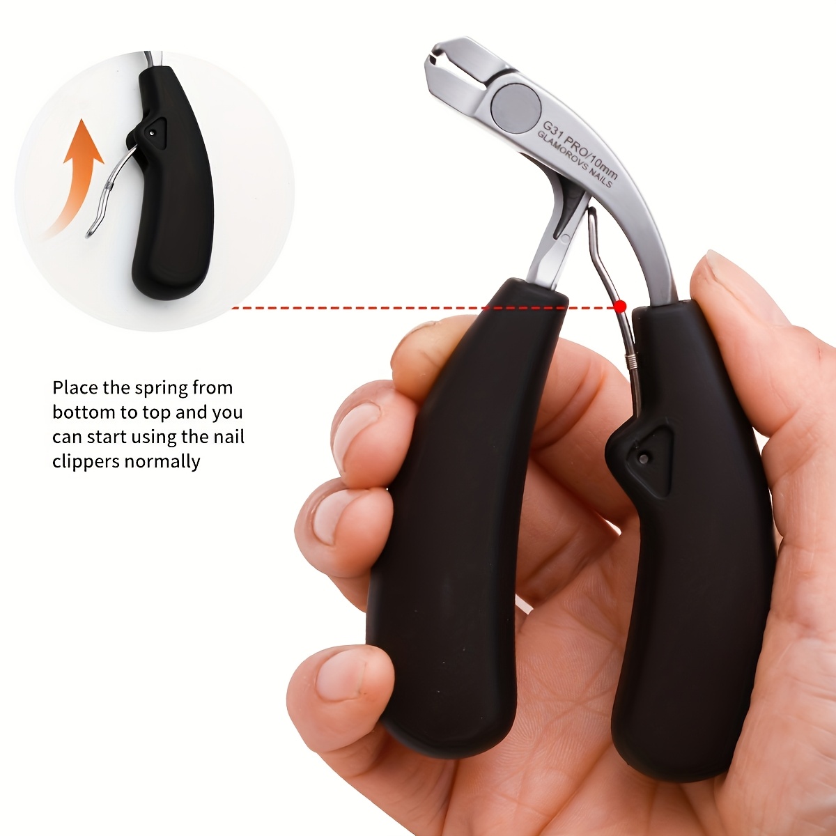 TEMU Ergonomic Stainless Steel Nail Clippers For Nails - -free, Precision Trimming With Handle, Modern , Ideal For Men's Toenails