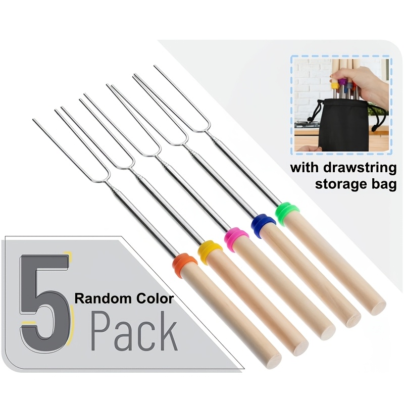 TEMU Extendable Marshmallow Roasting Sticks, 32 Inch Marshmallow Roasting Skewers, Random Colors For Bonfires, Extendable Roasting Skewers With