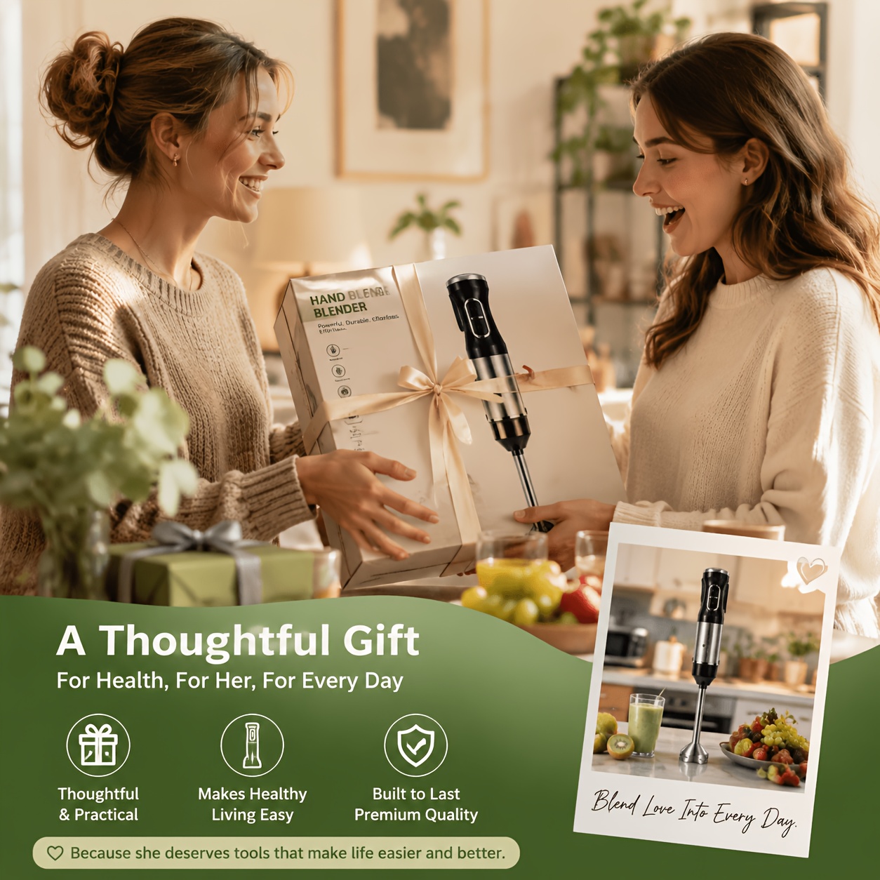 600W Portable Stainless Steel Handheld Blender, 2-Speed Blending... product image 6