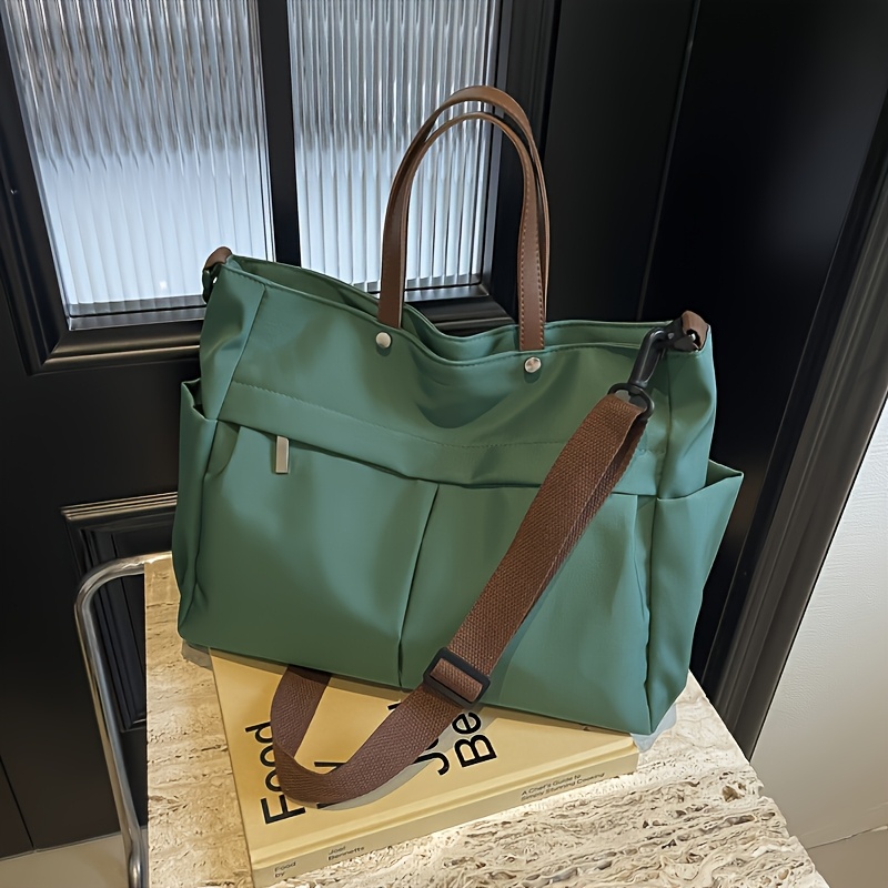 E-shop Schicke Nylon Tote Bag für Damen - Lässige Schulter- & Umhängetasche mit großem Fassungsvermögen, Dual-Pockets, Reißverschluss - Erhältlich in