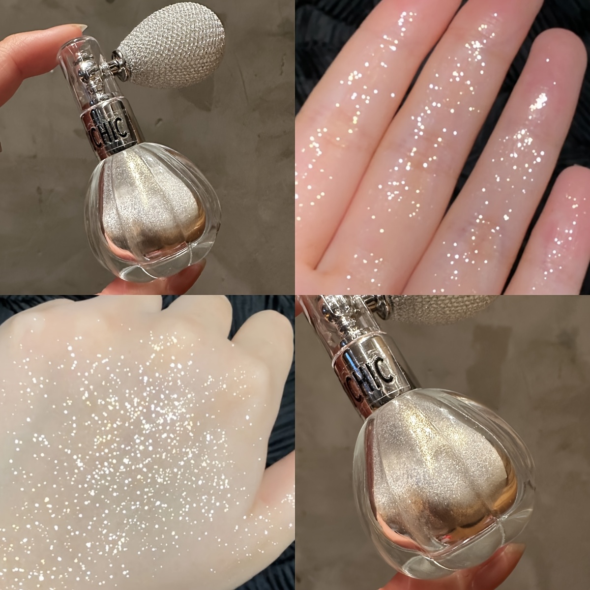 new 4 color iridescent pumpkin bottle highlighter shimmering powder   crushed spray eyeshadow contour under eye brightening pearlescent   crushed body face highlighter natural brightening three dimensional makeup Product details 4