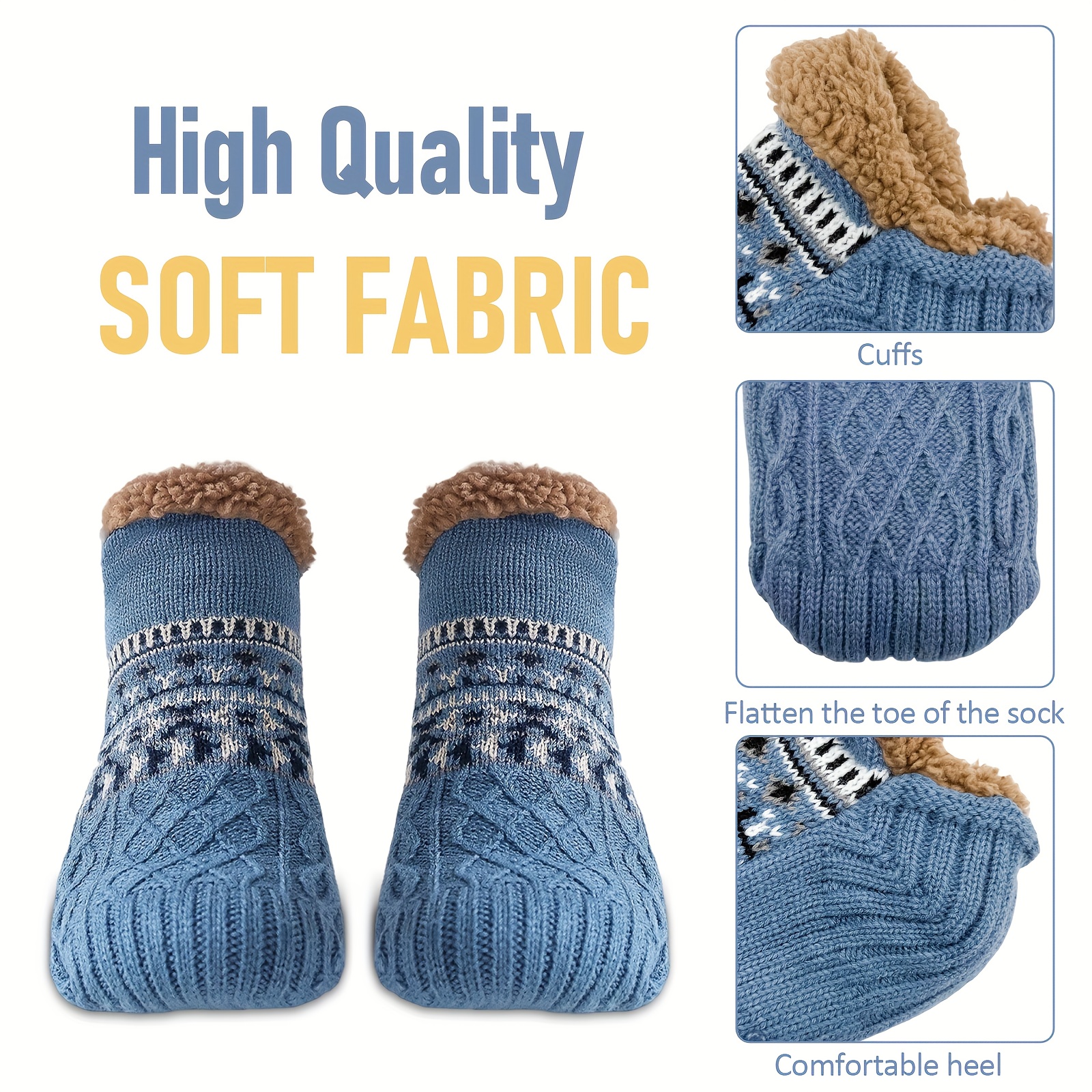 NS-Sherpa Fluffy Bed Slippers for Men & Women - Warm, Non-Slip, Comfortable Knitted Socks with Plush Fleece Lining, Striped Design, Perfect for Indoor Use, Indoor Slippers | Plush Lined Socks | Knitted Socks, Slippers for Indoor Use, Bed Sock Men, Fuzzy Sock Extra Large, Sleep Sock Big Size, Thermal Sock For Sleeping, Sock Men Extra Shirt, Men Sock Good Quality 8 NS-Sherpa Fluffy Bed Slippers for Men & Women - Warm, Non-Slip, Comfortable Knitted Socks with Plush Fleece Lining, Striped Design, Perfect for Indoor Use, Indoor Slippers | Plush Lined Socks | Knitted Socks, Slippers for Indoor Use, Bed Sock Men, Fuzzy Sock Extra Large, Sleep Sock Big Size, Thermal Sock For Sleeping, Sock Men Extra Shirt, Men Sock Good Quality - Image 8