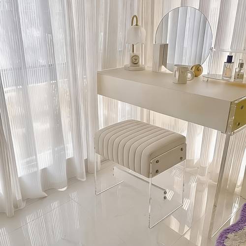 minimalist style acrylic footstool shoe changing stool sturdy strong weight bearing capacity