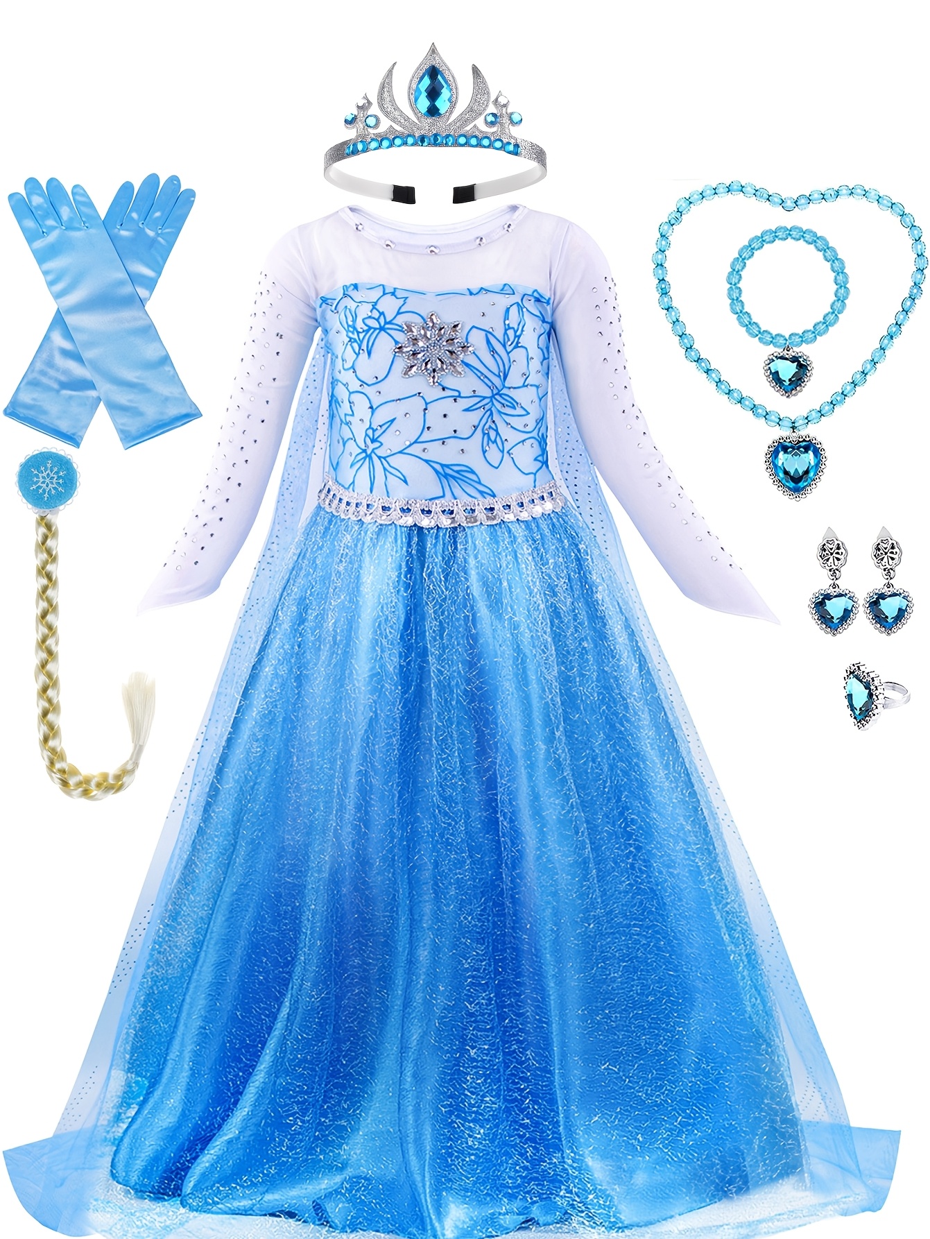 Princess Dresses Girls Christmas Dress Walmart Girls' Blue