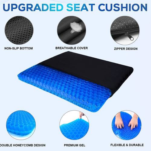 gel seat cushion cool office chair cushion drivers car seat cushion breathable wheelchair cushion pressure relief cushion anti slip sleeve