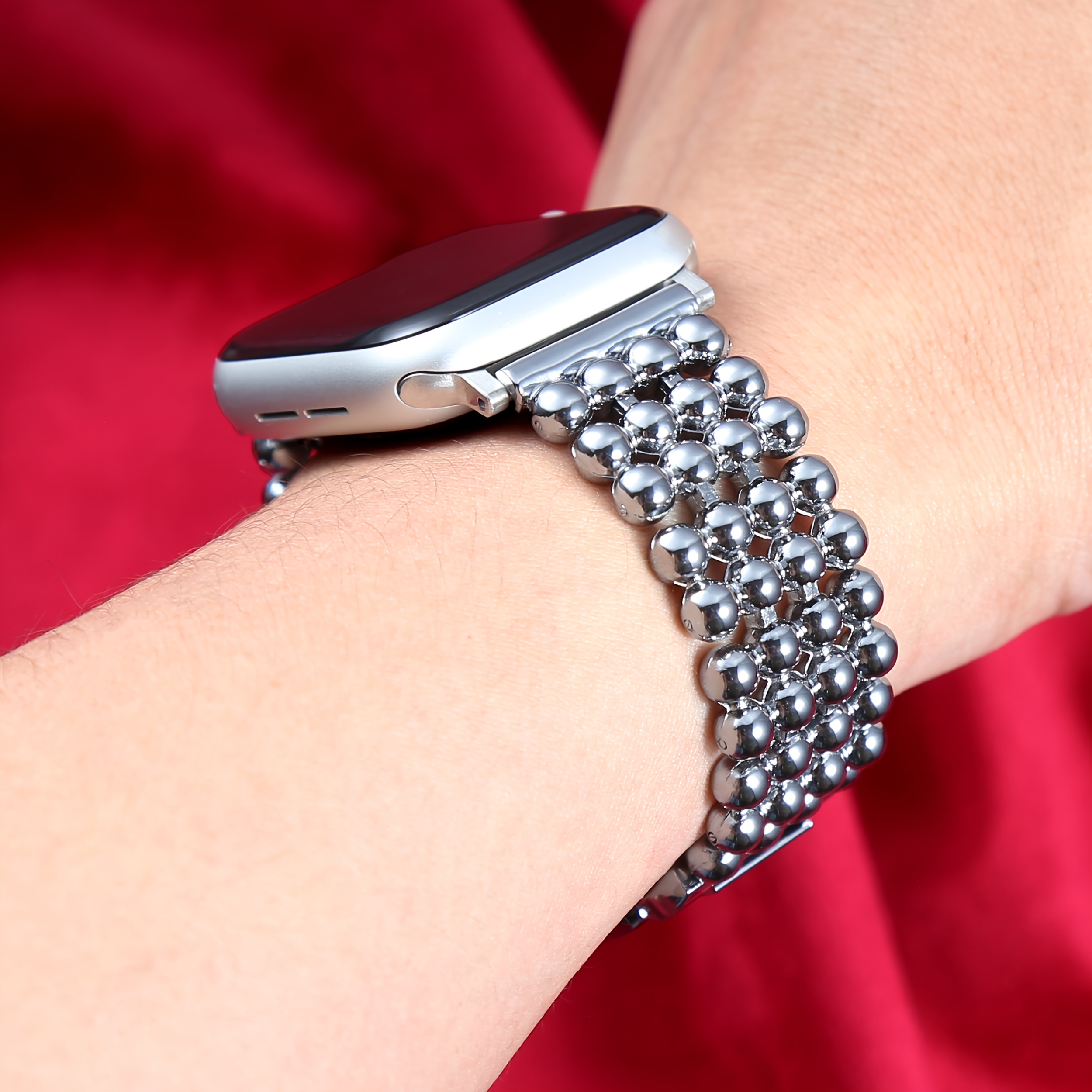 Image of New Metal Watch Strap, Stylish Design For Watch Compatible With For Iwatch Series12//se3/s9/s8/s7/s6/s4/s3/s2/s1 Ideal Gift For , Suitable For Work/office/fitness/partie