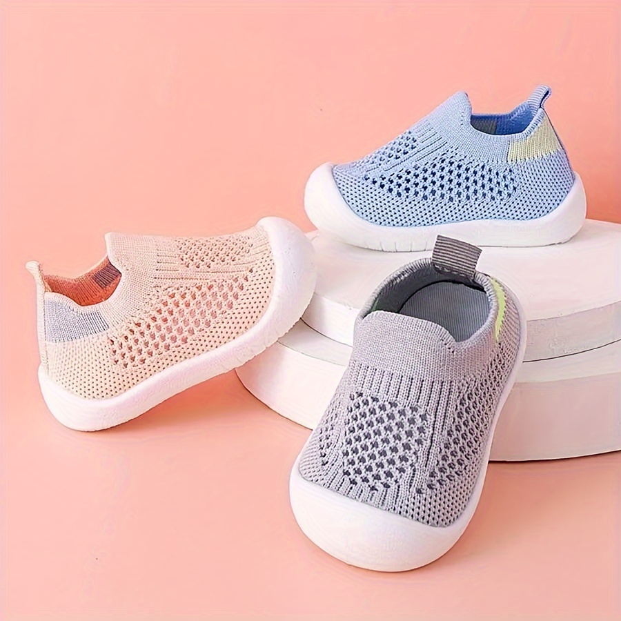 

Casual Comfortable Slip On Low Top Woven Shoes For Baby Girls, Breathable Lightweight Flat Shoes For All Seasons