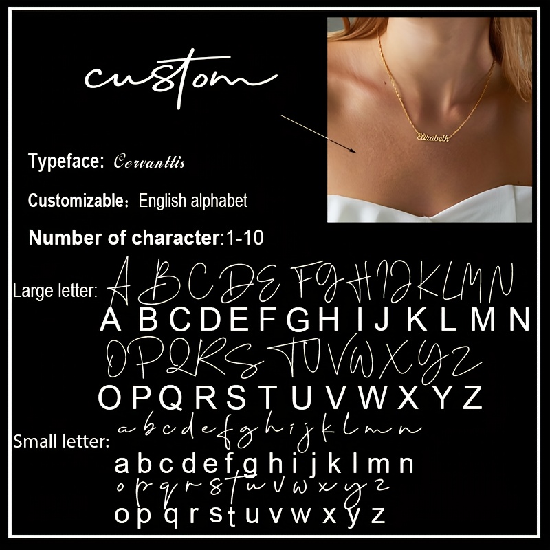 TEMU Collana con Personalizzato in Acciaio Inossidabile, Ciondolo Raffinato Personalizzato, Collana da Donna, Abbigliamento , Stile Retro , Regalo di