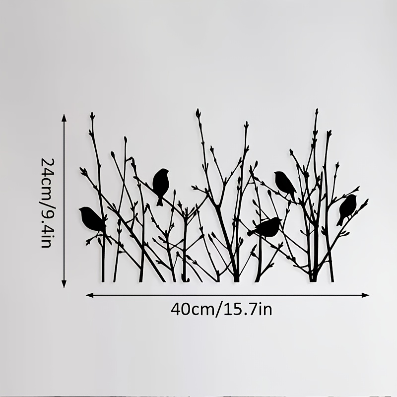 TEMU 1pc Vintage Metal Tree And Bird Wall Art, Edition Bird Perch Shrub, Indoor/outdoor Wall Hanging Garden Decor, Perfect Gift For Bird Lovers,
