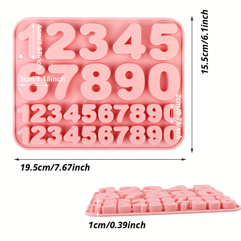 1pc Of Number-shaped Silicone Candy Mold, Chocolate Mold, Ice Cube Tray, Easy To Clean, Heat-resistant, And Easy To Demold