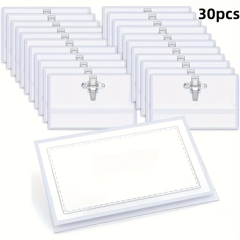 10pcs pvc name tag set with clips and pins transparent id labels suitable for meetings schools and offices