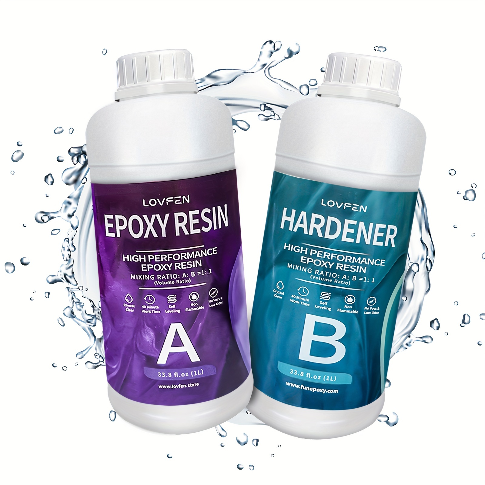 TEMU Lovfen Epoxy Resin Available In 16oz, 32oz, 64oz, 1 Gallon, And 2 Gallon Sizes, Featuring A New Formula. This Durable, Bubble-free Resin Resists